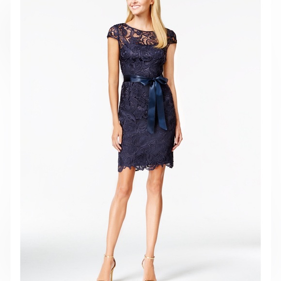 Adrianna Papell | Dresses | Nwt Adrianna Papell Cap Sleeve Lace Cocktail  Dress | Poshmark